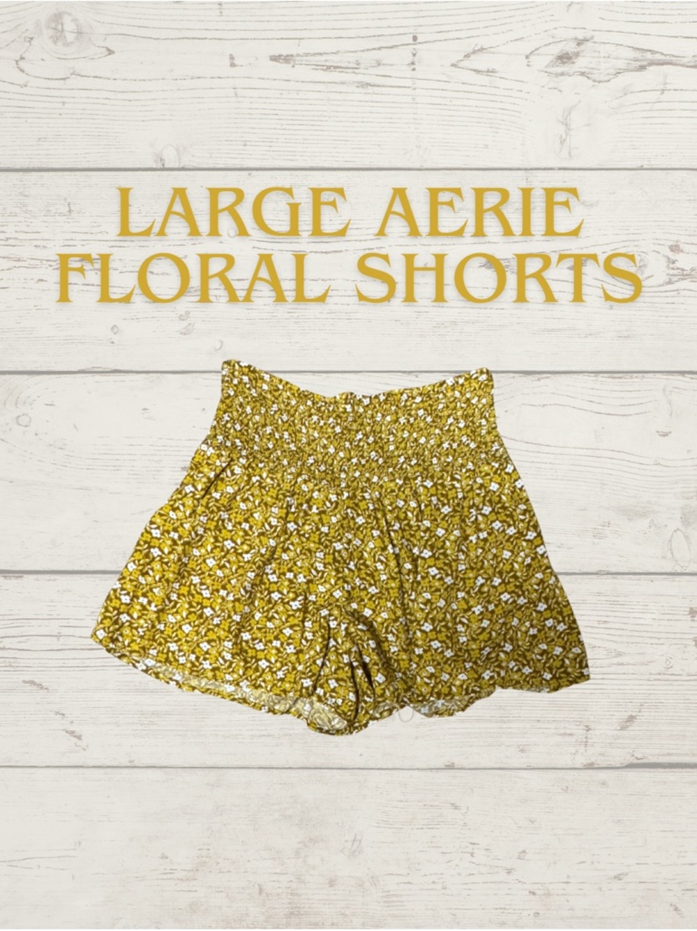 Aerie Women's Floral High-Waist Shorts - Yellow Floral